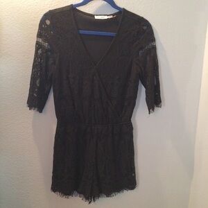 Blu Pepper Black Lace Romper
